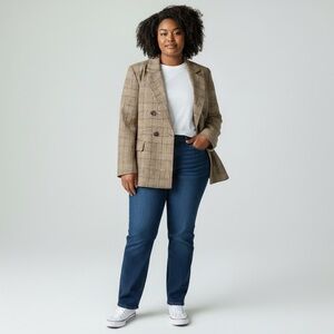 Mina Self Double Breasted Houndstooth Blazer NWT Size XL